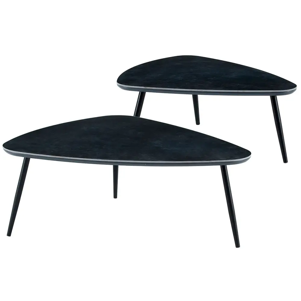 Pack de 2 mesas de centro Ibiza tipo nido tapa cerámica 35x150x80 cm