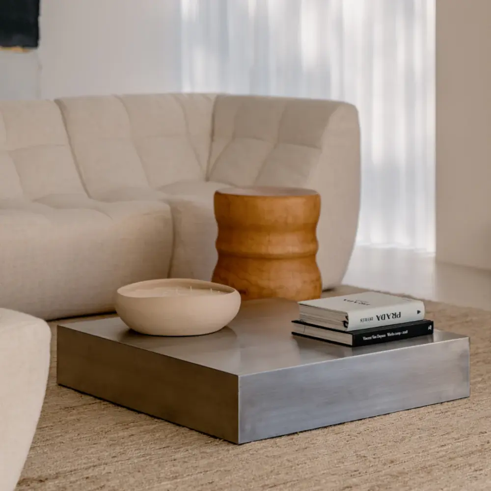 Vierkante salontafel Sienna - 80 cm - Stainless Inoxidable