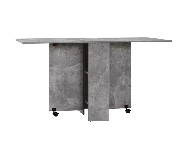 Mesa de Ping Pong HOMCOM Mesa Plegable de Comedor Mesa de Cocina Plegable con Ruedas Alas Abatibles y Estantes Mesa Plegab...