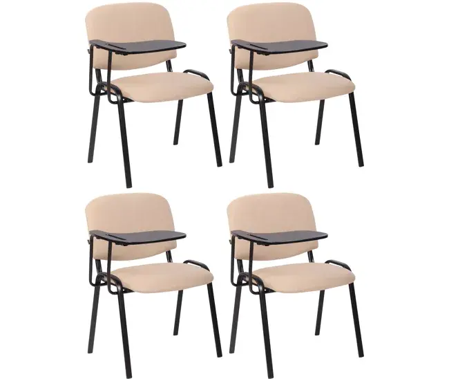 Mueble para Consolas Juego de 4 sillas Ken en tela con mesa plegable Crema 71X53X81 cm