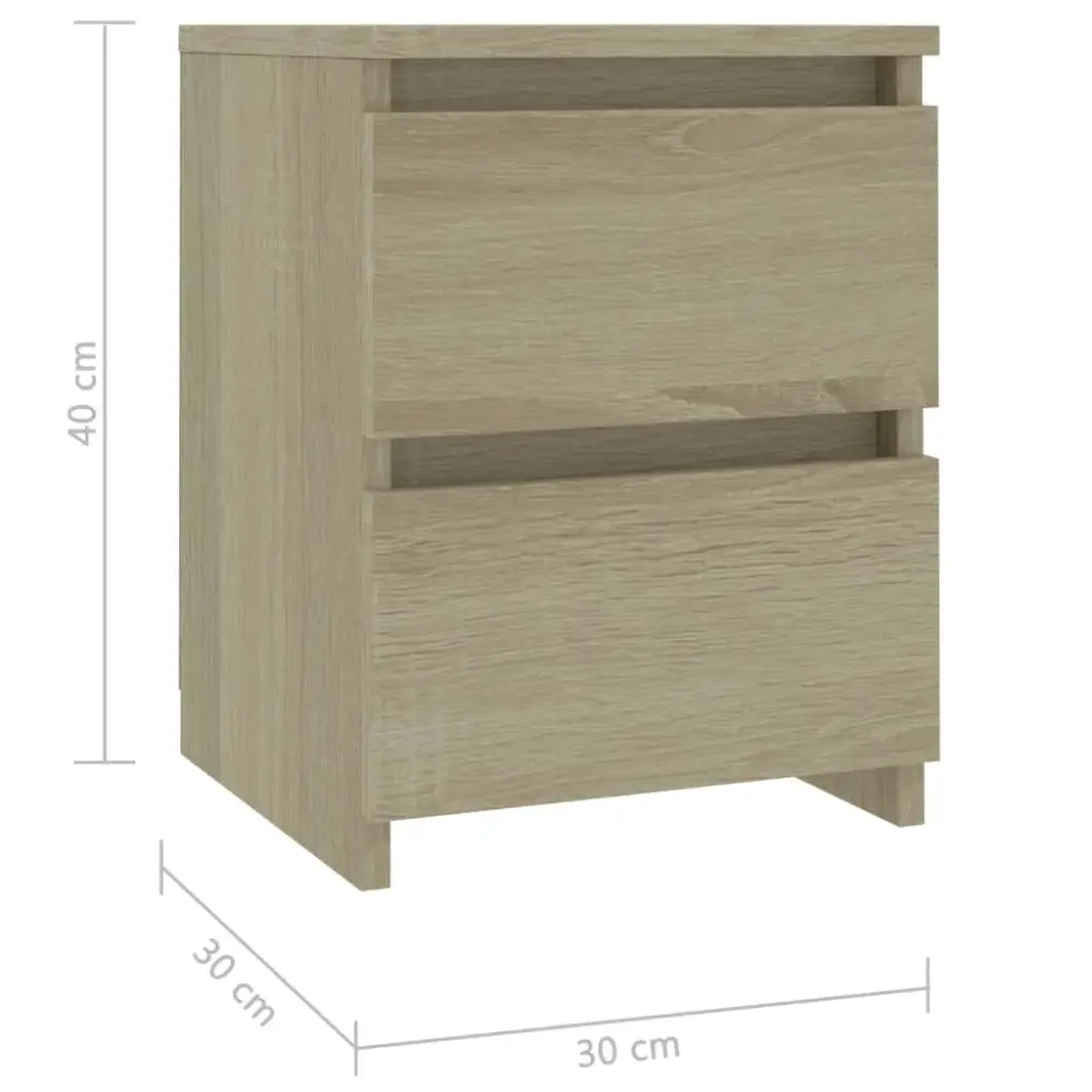 Cama con Cabecera Mesita de noche Rilko 2 cajones 40x30x30 cm