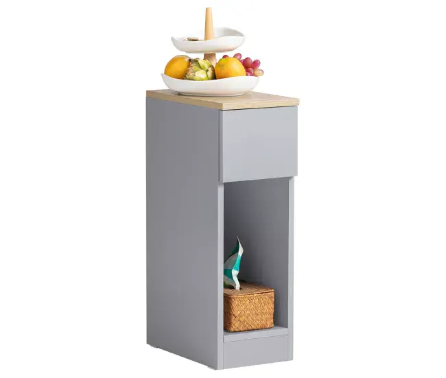 Cama Nido Mesa Auxiliar Mesita de Noche con 1 Cajón Mesa para Salón Comedor 20 x 35 x 60 cm Gris FBT111-HG SoBuy