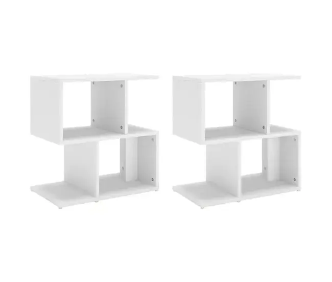 Juego de mesitas de noche - Mesillas madera contrachapada blanco 50x30x51,5cm con Cajones con Correderas Suaves