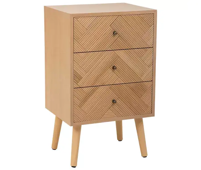 Mesita de madera con 3 cajones 42x34x70