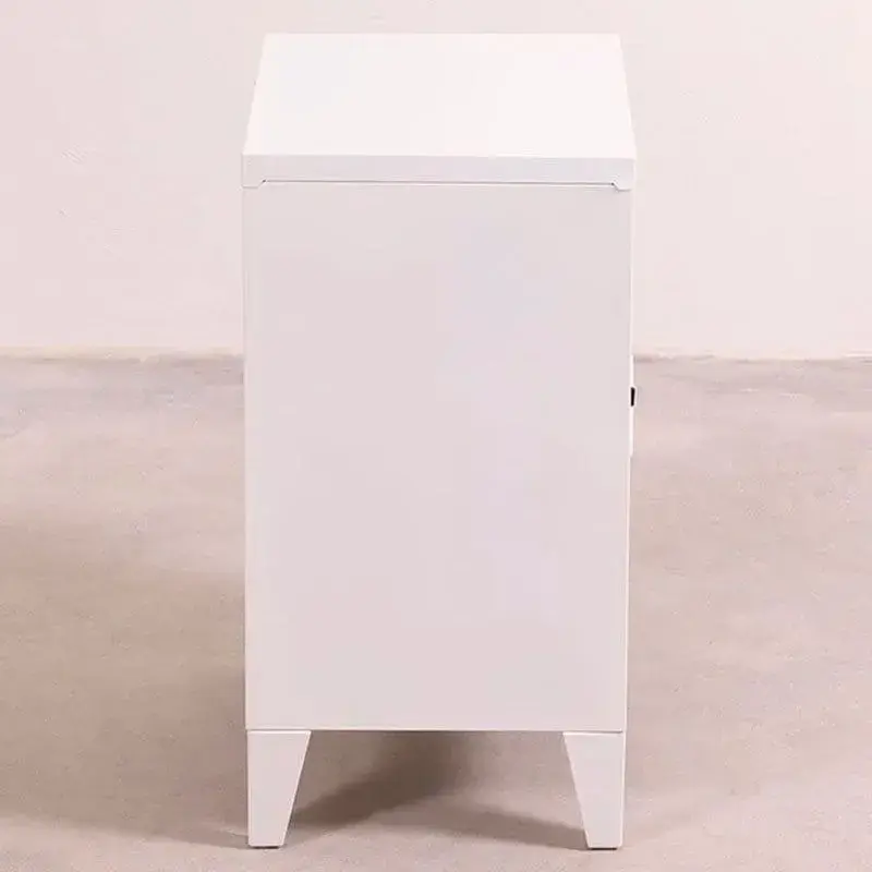 Mesita de noche/taquilla Acero Pohpli blanco 57,5x40x31 cm