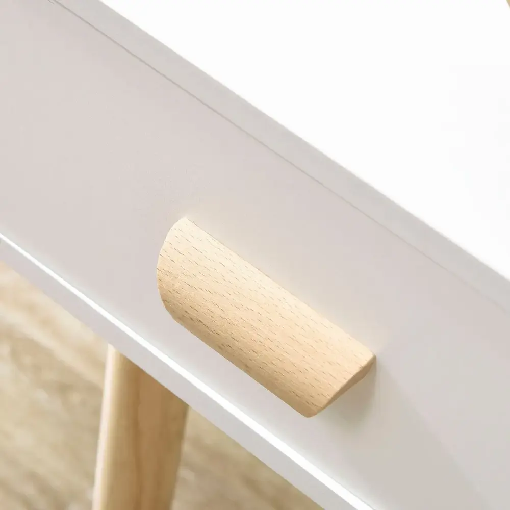 Pack de 2 mesitas de noche Florida Homcom 1 cajón blanco/natural 60x40,5x30,5 cm con Luz LED Integrada
