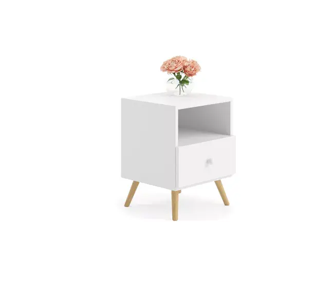 Perchero de Pie Mesita De Noche LOGAN NS37 1D 37x53x40 Blanco