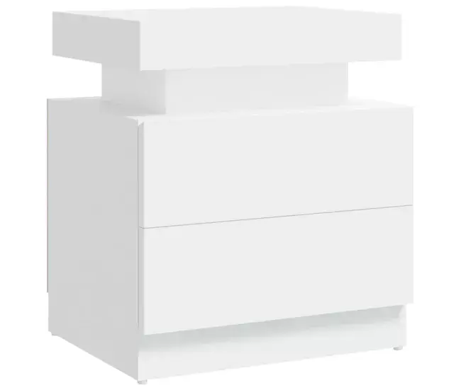 Perchero de Pie vidaXL Mesita de noche madera contrachapada blanco 45x35x52 cm