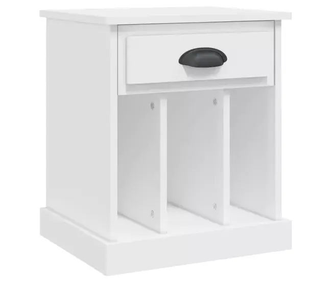 vidaXL Mesita de noche blanco radiante 43x36x50 cm para Dormitorio Principal