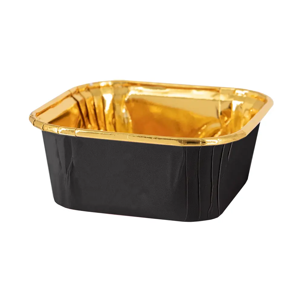 Batidor de Varillas Moldes para hornear cuadrados negros y dorados 10 uds.