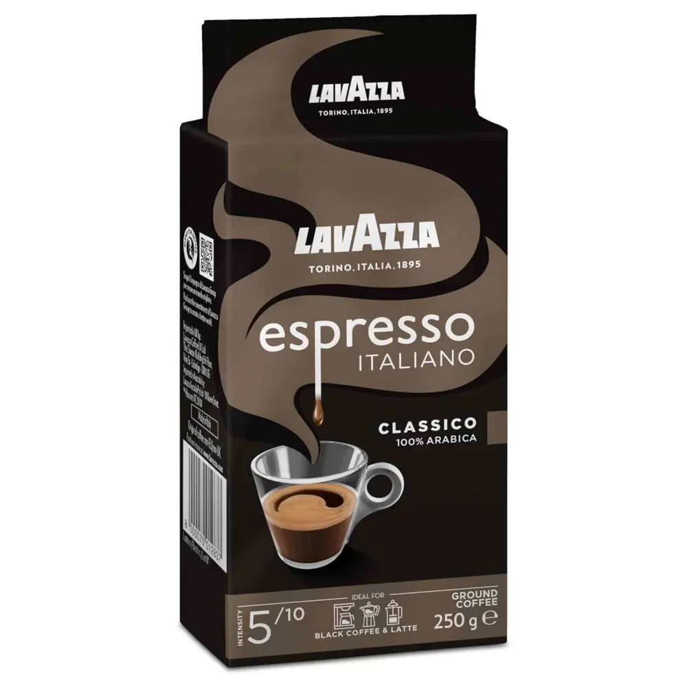 Lavazza Café Espresso Italiano 250g – Grano Molido Compatible con Cápsulas Nespresso