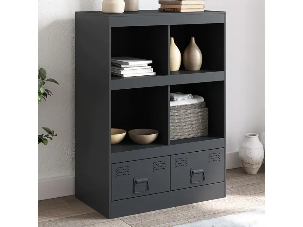 Aparador de acero gris antracita 67x39x95 cm
