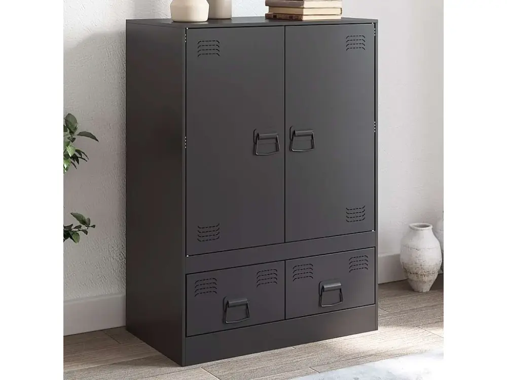 Aparador de acero negro 67x39x95 cm
