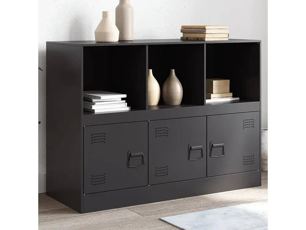 Aparador de acero negro 99x39x73 cm