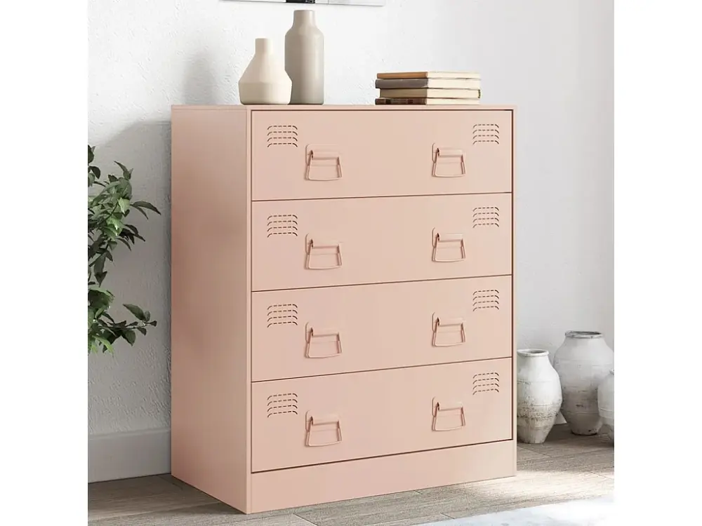Aparador de acero rosa 67x39x83 cm