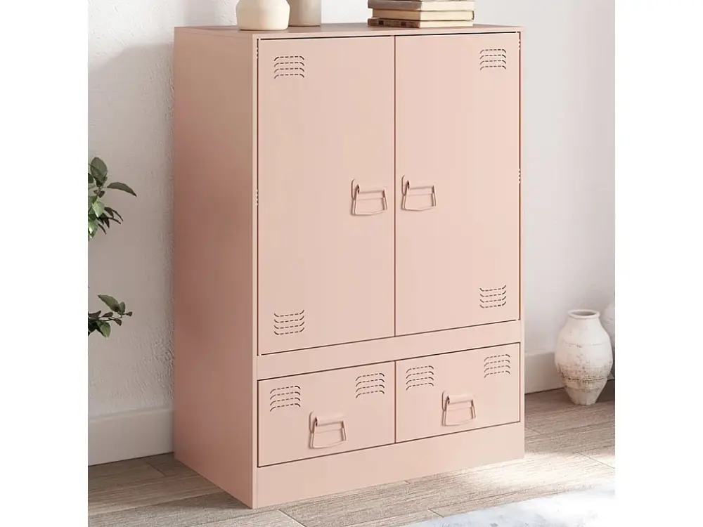 Aparador de acero rosa 67x39x95 cm