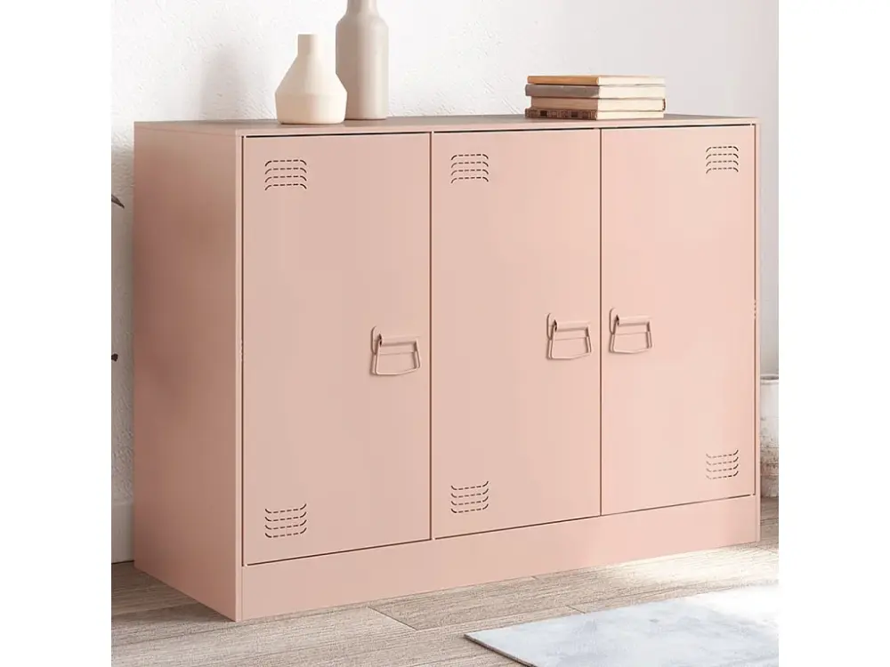 Aparador de acero rosa 99x39x73 cm