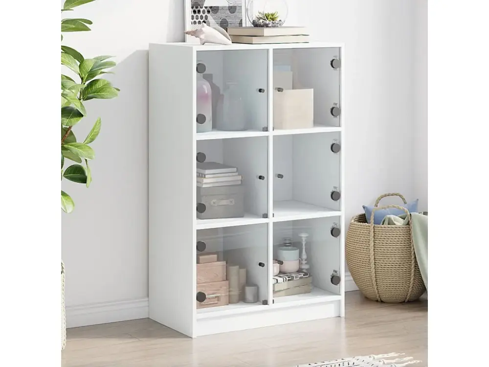 Aparador alto con puertas madera ingenierÃ­ blanco 68x37x109 cm
