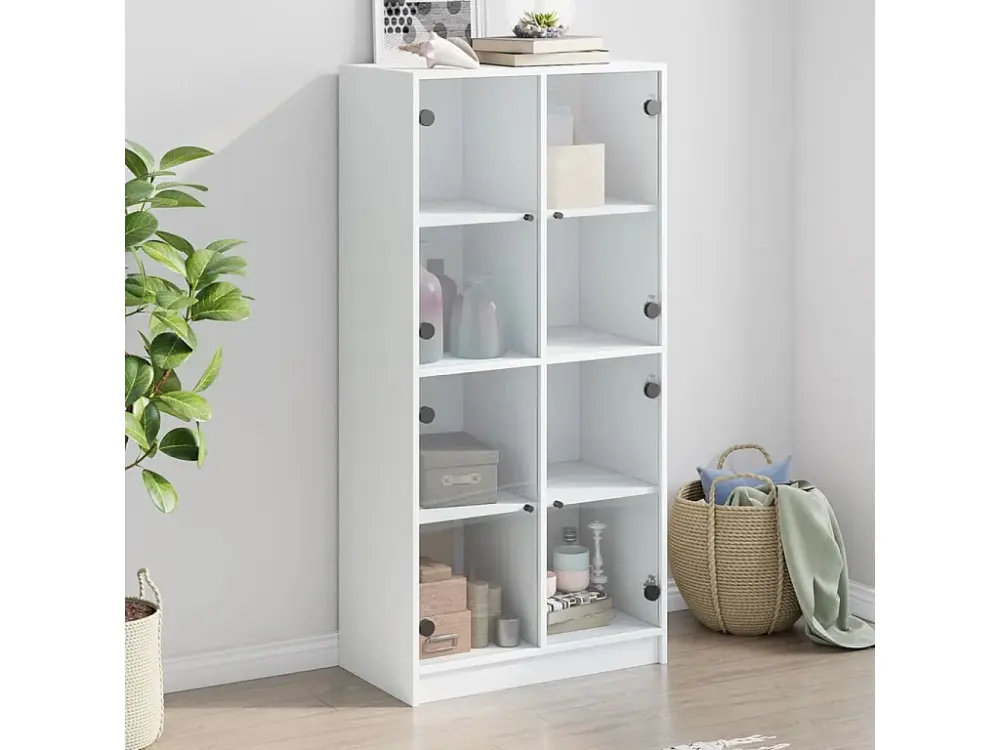 Aparador alto con puertas madera ingenierÃ­ blanco 68x37x142 cm