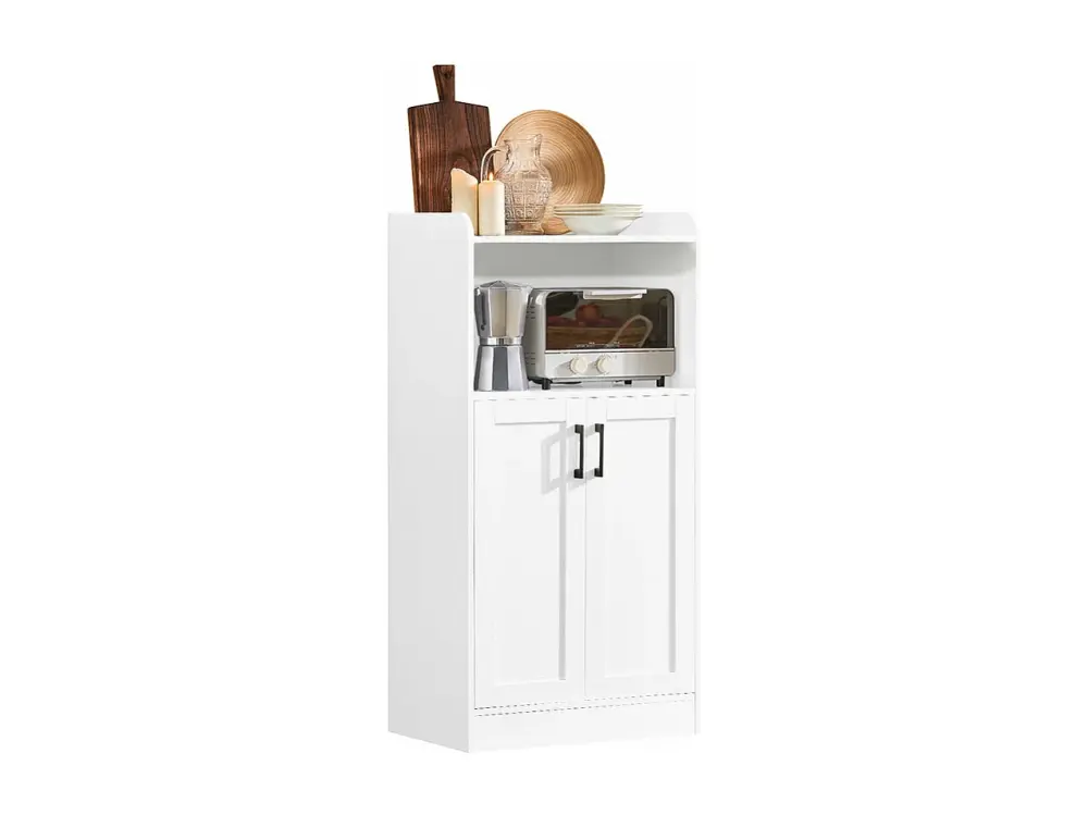 Aparador Auxiliar de Cocina para Microondas Armario con 2 Puertas y Estante 60 x 39 x 120 cm FSB47-W SoBuy ES
