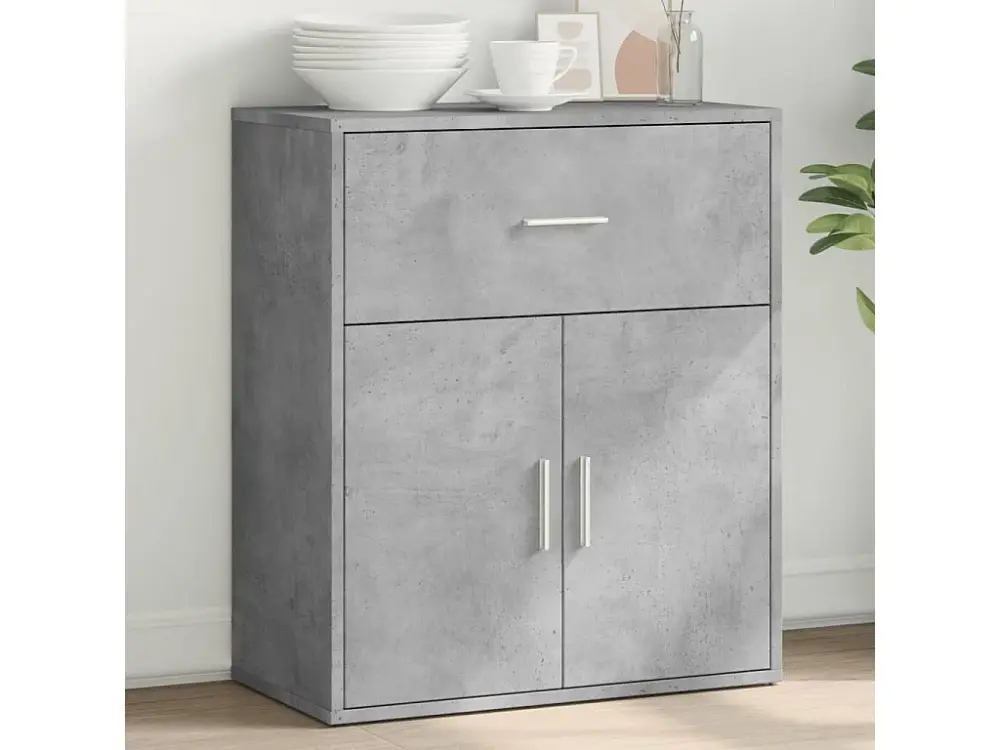Aparador de madera de ingenierÃ­ gris hormigÃ³n 60x31x70 cm