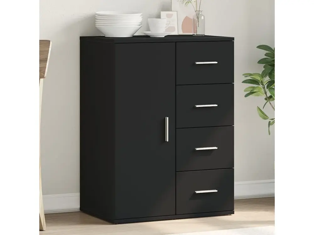 Aparador de madera de ingenierÃ­ negro 59x39x80 cm