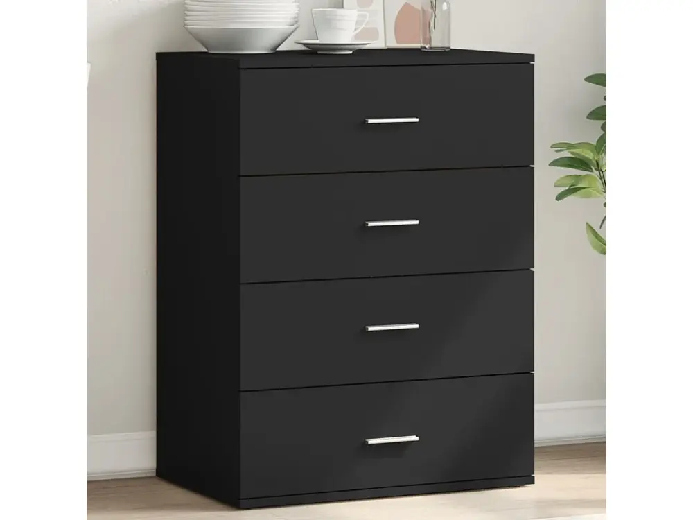 Aparador de madera de ingenierÃ­ negro 60x39x80 cm