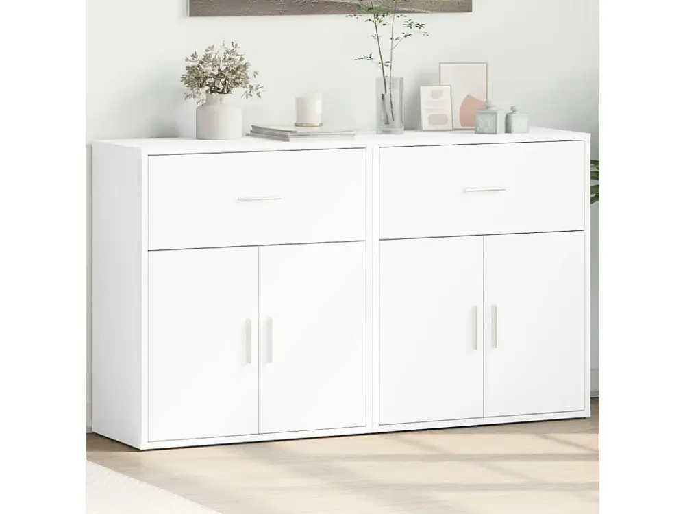 Aparador de madera de ingenierÃ­ 2 uds blanco 60x31x70 cm
