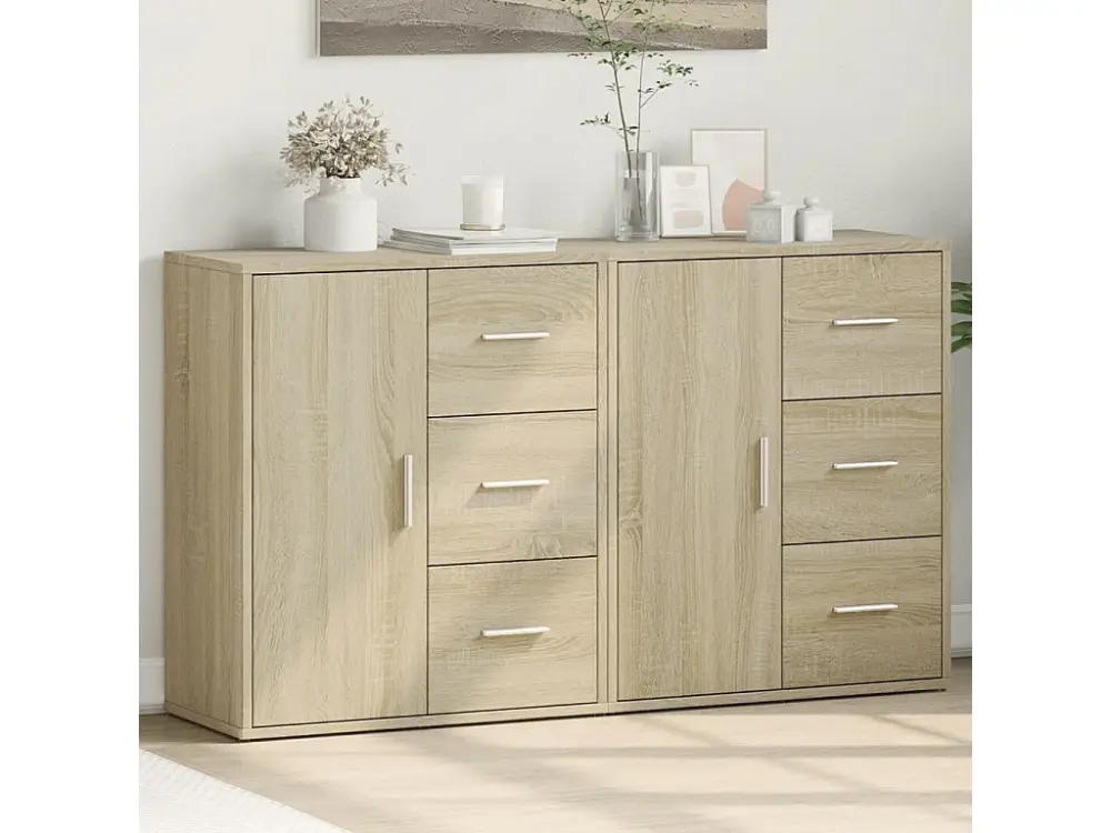 Aparador de madera de ingenierÃ­ 2 uds roble Sonoma 60x31x70 cm