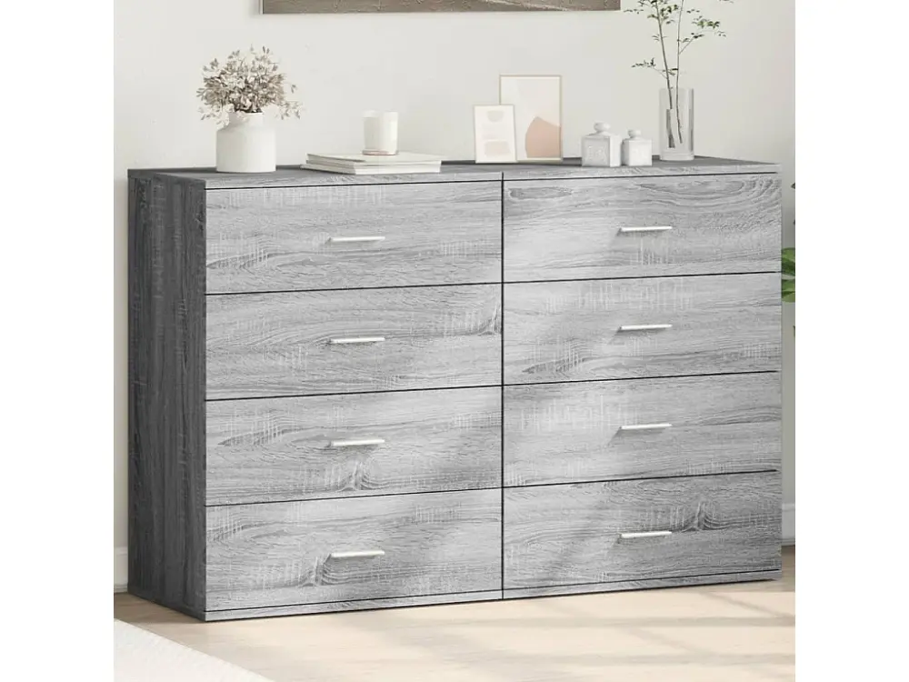 Aparadores 2 uds madera de ingenierÃ­ gris Sonoma 60x39x80 cm