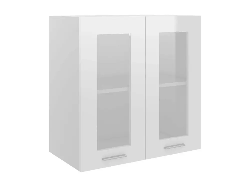 Armario colgante vidrio y madera ingenierí blanco brillo