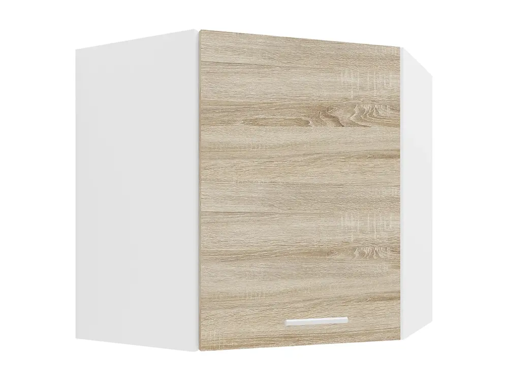 Armario de pared esquinero VCM Esilo, 1 estante, blanco y Sonoma, 60x57 cm