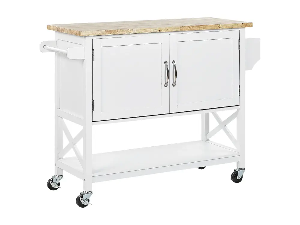 Carrito de cocina blanco/madera clara MELE