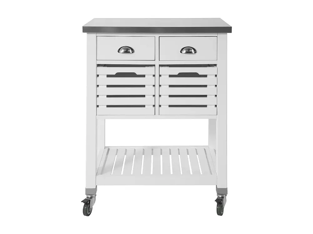 Carrito de Cocina con Piso de Acero, Estanterí de Cocina, Carrito de Servir FKW83-W SoBuy ES