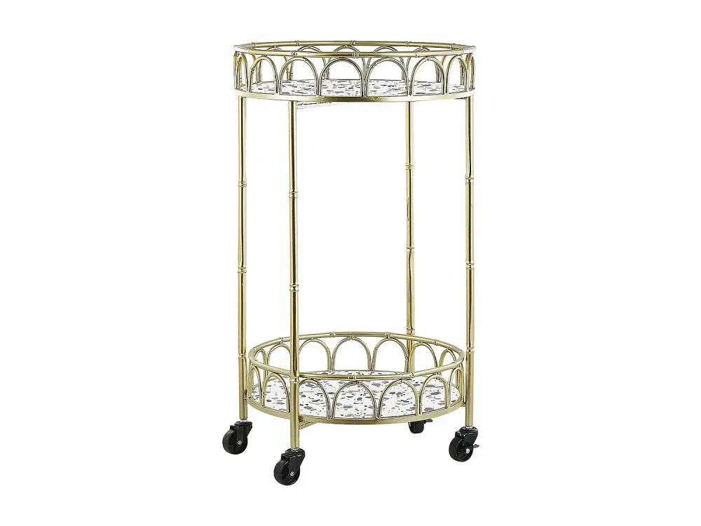 Carrito de cocina dorado/efecto terrazo SHAFTER