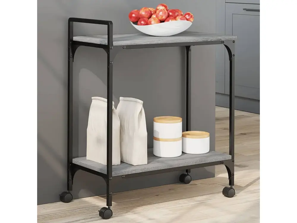 Carrito de cocina madera ingenierí gris Sonoma 60,5x31x72,5 cm