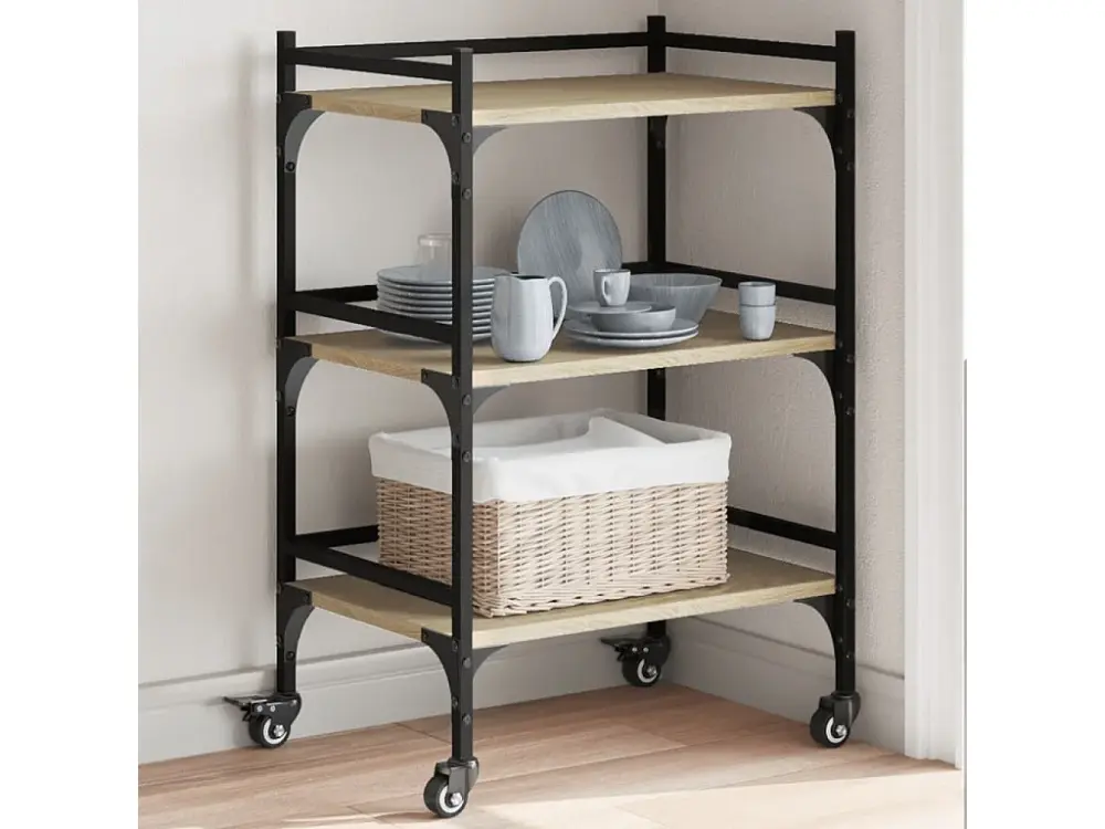 Carrito de cocina madera ingenierÃ­ roble Sonoma 50x35x75,5 cm