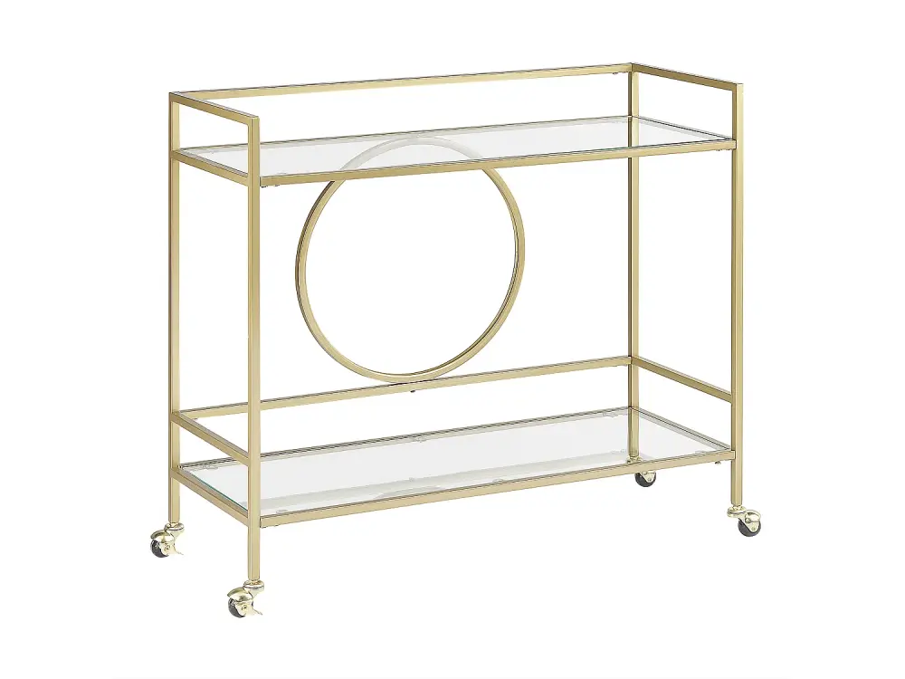 Carrito de cocina de metal dorado/transparente KERRY