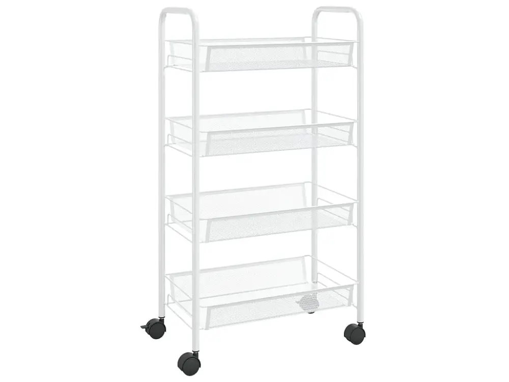 Carrito de cocina 4 niveles hierro blanco 46x26x85 cm