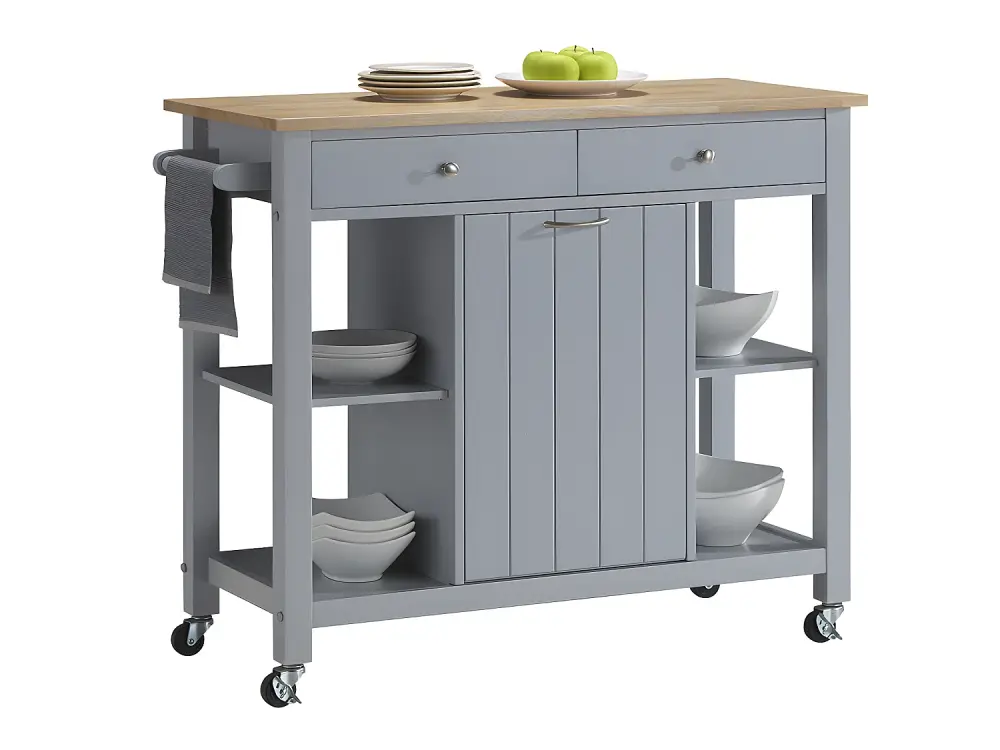 Carrito de servicio para cocina de madera de hevea HALEY