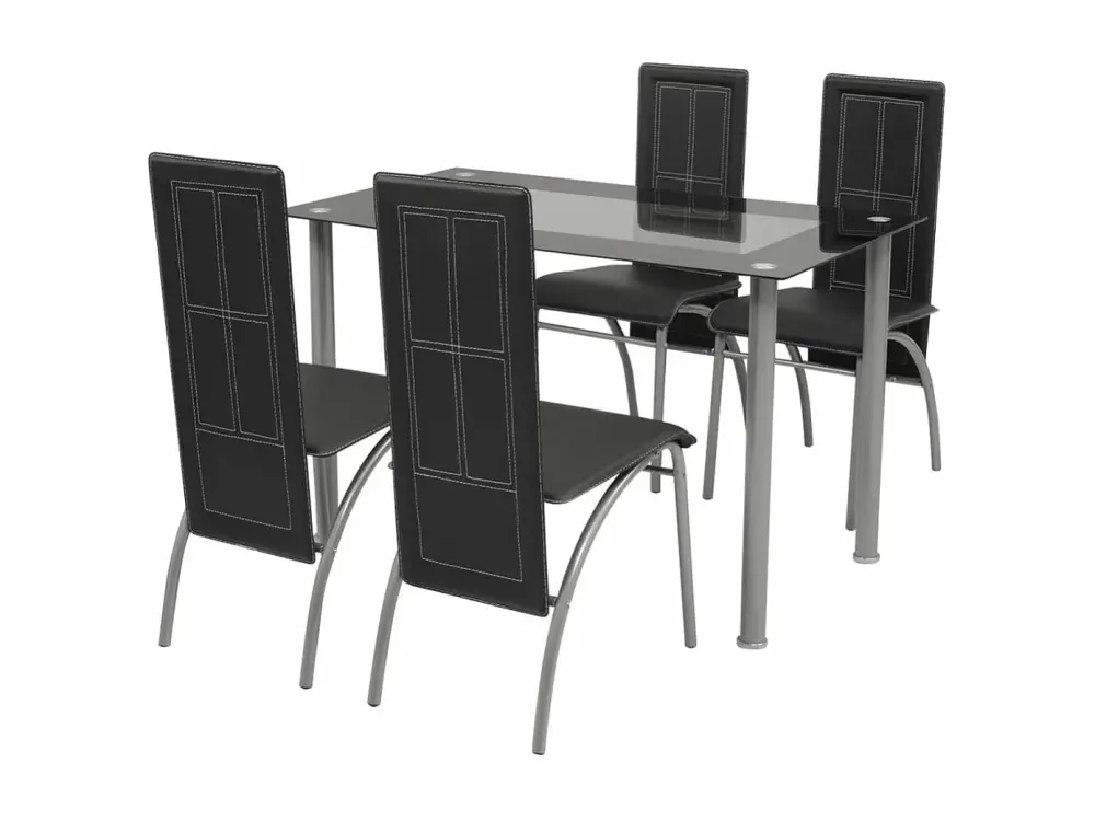 Conjunto de comedor de cinco piezas negro