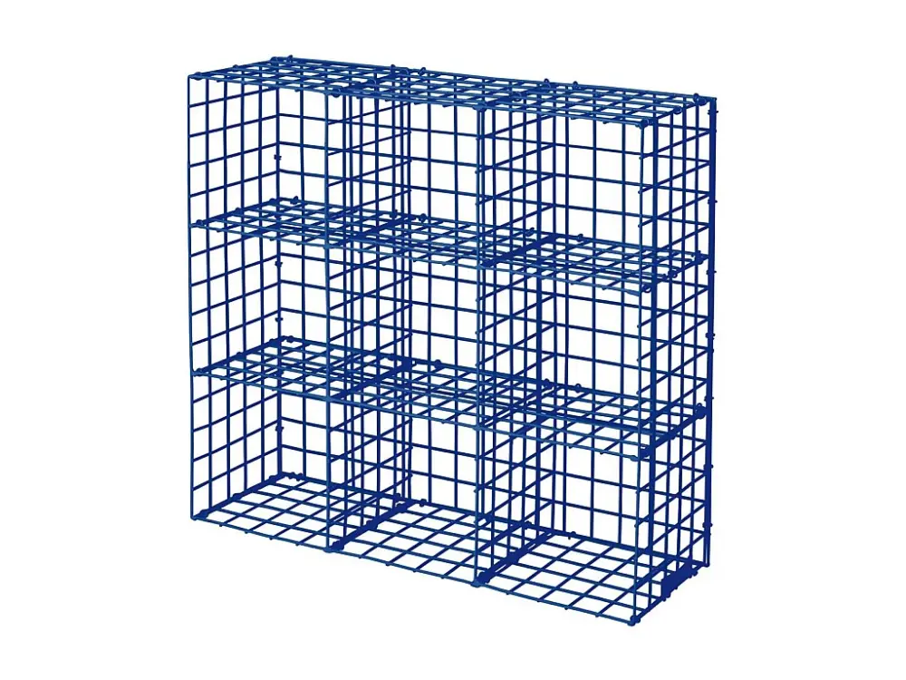 CUP RACK|Estanterí de pared con 9 compartimentos en metal azul, X-pequeño