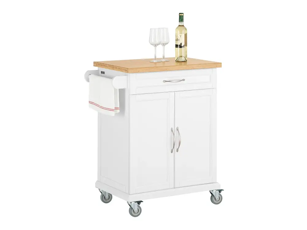 Luxus-Carrito de Cocina con Piso, Estanterí de Cocina, Carrito de Servir de Bambú L66xP46xA91cm, FKW13-WN SoBuy ES
