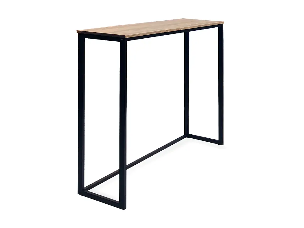 Mesa Alta 118x30x110cm iCub ECO Line Negra en madera maciza de pino acabado envejecido estilo industrial Box Furniture
