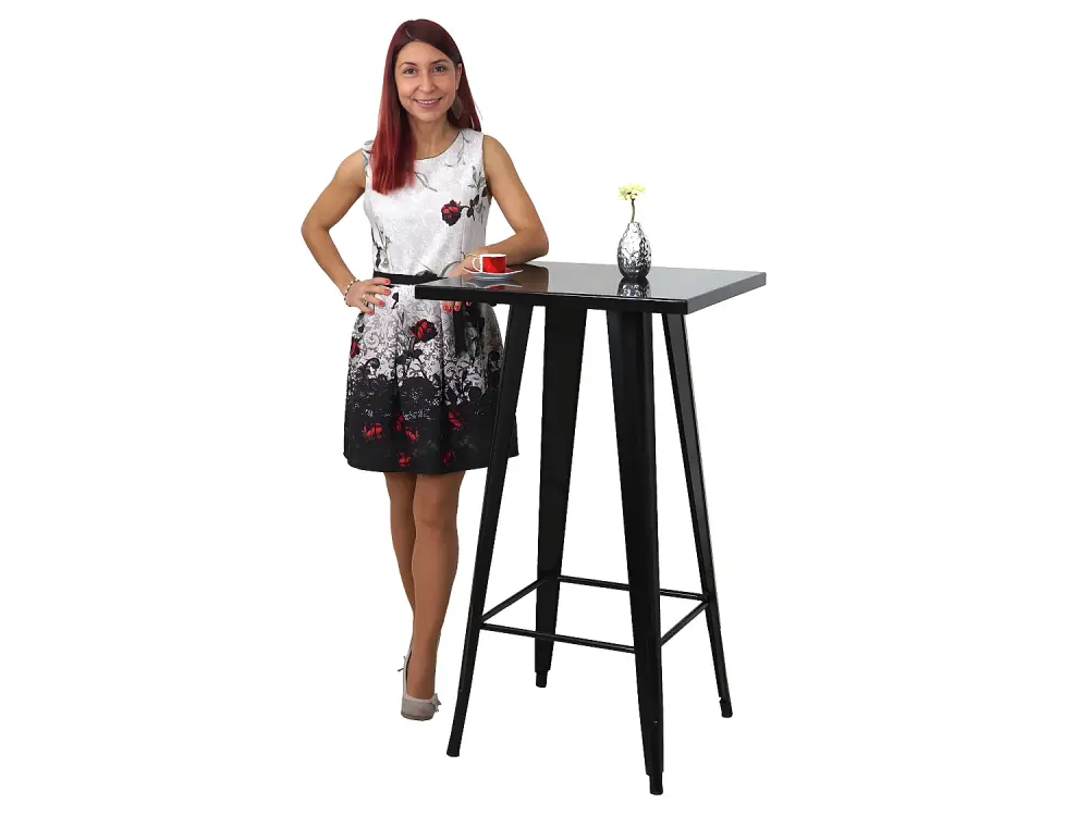 Mesa de bar metálica MCW-A73, negro