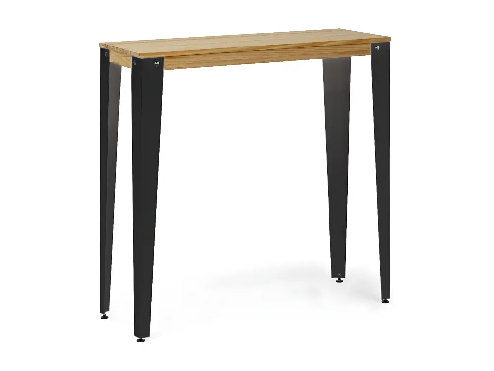 Mesa Lunds Alta 40x120x110cm Fume en madera maciza de pino acabado natural estilo nórdico Industrial Box Furniture