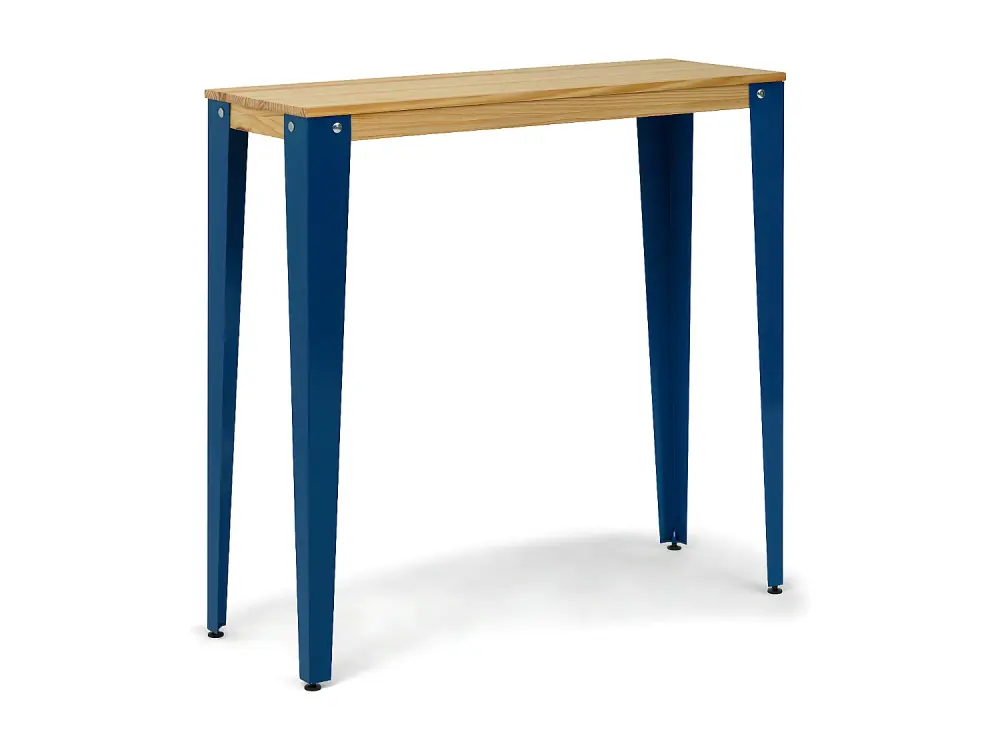 Mesa Lunds Alta 40x140x110cm Azul en madera maciza de pino acabado natural estilo nórdico Industrial Box Furniture