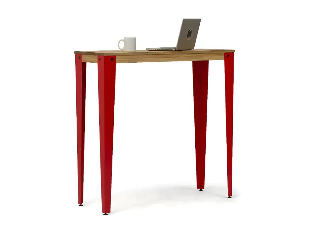 Mesa Lunds Alta 40x140x110cm Roja en madera maciza de pino acabado vintage estilo Industrial Box Furniture