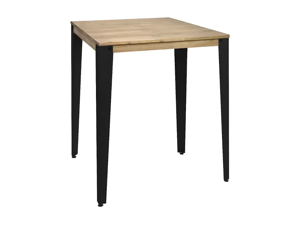 Mesa Lunds Alta 59x59x110cm Negra en madera maciza de pino acabado vintage estilo Industrial Box Furniture