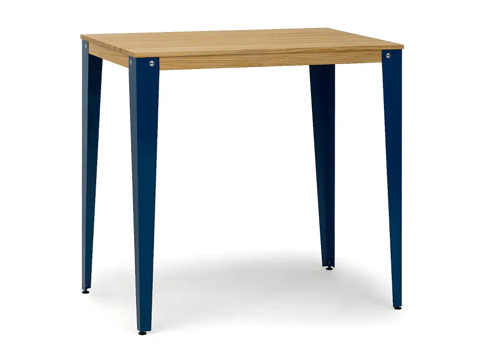 Mesa Lunds Alta 60x140x110cm Azul en madera maciza de pino acabado natural estilo nórdico Industrial Box Furniture